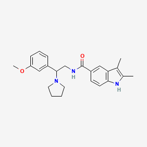 molecular formula C24H29N3O2 B15112793 N-[2-(3-methoxyphenyl)-2-(pyrrolidin-1-yl)ethyl]-2,3-dimethyl-1H-indole-5-carboxamide 