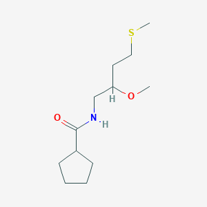 molecular formula C12H23NO2S B15112831 N-[2-methoxy-4-(methylsulfanyl)butyl]cyclopentanecarboxamide 