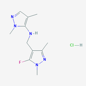 N-[(5-fluoro-1,3-dimethylpyrazol-4-yl)methyl]-2,4-dimethylpyrazol-3-amine;hydrochloride