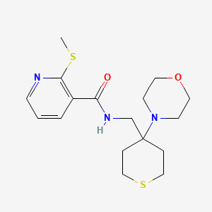 2-(methylsulfanyl)-N-{[4-(morpholin-4-yl)thian-4-yl]methyl}pyridine-3-carboxamide