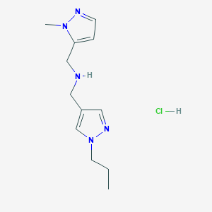 molecular formula C12H20ClN5 B15112970 1-(1-methyl-1H-pyrazol-5-yl)-N-[(1-propyl-1H-pyrazol-4-yl)methyl]methanamine 