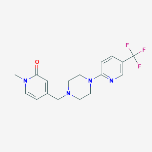 molecular formula C17H19F3N4O B15113003 1-Methyl-4-({4-[5-(trifluoromethyl)pyridin-2-yl]piperazin-1-yl}methyl)-1,2-dihydropyridin-2-one 