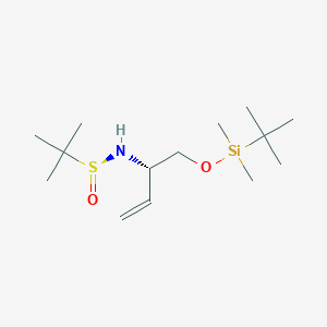 molecular formula C14H31NO2SSi B1511302 (S)-N-((S)-1-((tert-Butyldimethylsilyl)oxy)but-3-en-2-yl)-2-methylpropane-2-sulfinamide CAS No. 926660-07-3