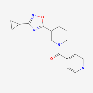 molecular formula C16H18N4O2 B15113027 4-[3-(3-Cyclopropyl-1,2,4-oxadiazol-5-yl)piperidine-1-carbonyl]pyridine 