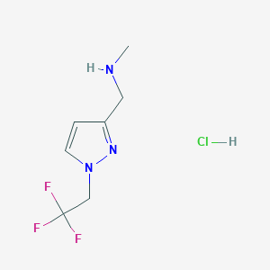 molecular formula C7H11ClF3N3 B15113044 methyl{[1-(2,2,2-trifluoroethyl)-1H-pyrazol-3-yl]methyl}amine 