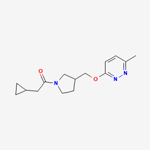 2-Cyclopropyl-1-(3-{[(6-methylpyridazin-3-yl)oxy]methyl}pyrrolidin-1-yl)ethan-1-one