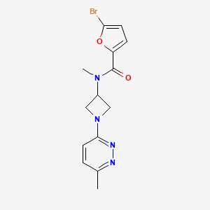 molecular formula C14H15BrN4O2 B15113093 5-bromo-N-methyl-N-[1-(6-methylpyridazin-3-yl)azetidin-3-yl]furan-2-carboxamide 