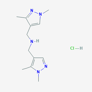 molecular formula C12H20ClN5 B15113100 1-(1,3-dimethyl-1H-pyrazol-4-yl)-N-[(1,5-dimethyl-1H-pyrazol-4-yl)methyl]methanamine 