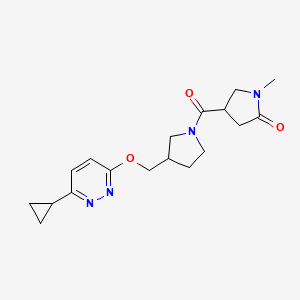 4-(3-{[(6-Cyclopropylpyridazin-3-yl)oxy]methyl}pyrrolidine-1-carbonyl)-1-methylpyrrolidin-2-one