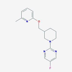 molecular formula C16H19FN4O B15113136 5-Fluoro-2-(3-{[(6-methylpyridin-2-yl)oxy]methyl}piperidin-1-yl)pyrimidine 