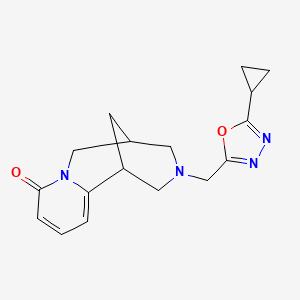 molecular formula C17H20N4O2 B15113137 11-[(5-Cyclopropyl-1,3,4-oxadiazol-2-yl)methyl]-7,11-diazatricyclo[7.3.1.02,7]trideca-2,4-dien-6-one 