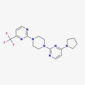 molecular formula C17H20F3N7 B15113183 4-(Pyrrolidin-1-yl)-2-{4-[4-(trifluoromethyl)pyrimidin-2-yl]piperazin-1-yl}pyrimidine 