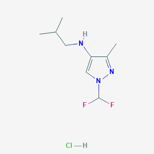 molecular formula C9H16ClF2N3 B15113211 1-(difluoromethyl)-N-isobutyl-3-methyl-1H-pyrazol-4-amine 