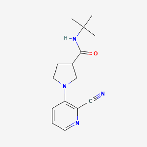 molecular formula C15H20N4O B15113217 N-tert-butyl-1-(2-cyanopyridin-3-yl)pyrrolidine-3-carboxamide 