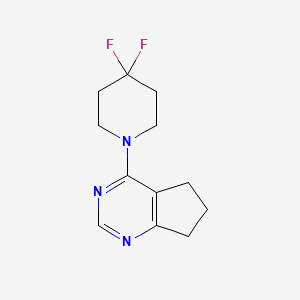 molecular formula C12H15F2N3 B15113239 1-{5H,6H,7H-cyclopenta[d]pyrimidin-4-yl}-4,4-difluoropiperidine 