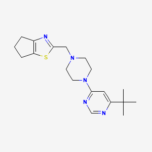 4-tert-butyl-6-[4-({4H,5H,6H-cyclopenta[d][1,3]thiazol-2-yl}methyl)piperazin-1-yl]pyrimidine