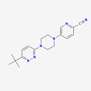 molecular formula C18H22N6 B15113248 5-[4-(6-Tert-butylpyridazin-3-yl)piperazin-1-yl]pyridine-2-carbonitrile 