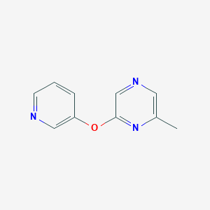 molecular formula C10H9N3O B15113291 2-Methyl-6-(pyridin-3-yloxy)pyrazine 