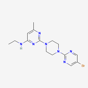 molecular formula C15H20BrN7 B15113298 2-[4-(5-bromopyrimidin-2-yl)piperazin-1-yl]-N-ethyl-6-methylpyrimidin-4-amine 