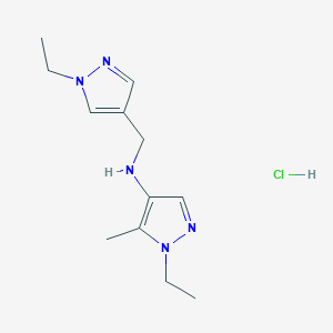 1-ethyl-N-[(1-ethylpyrazol-4-yl)methyl]-5-methylpyrazol-4-amine;hydrochloride