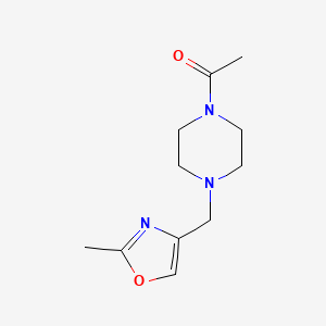 molecular formula C11H17N3O2 B15113336 1-{4-[(2-Methyl-1,3-oxazol-4-yl)methyl]piperazin-1-yl}ethan-1-one 