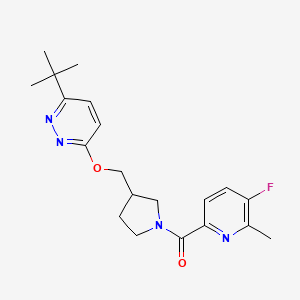 3-Tert-butyl-6-{[1-(5-fluoro-6-methylpyridine-2-carbonyl)pyrrolidin-3-yl]methoxy}pyridazine