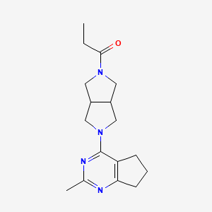 molecular formula C17H24N4O B15113369 1-(5-{2-methyl-5H,6H,7H-cyclopenta[d]pyrimidin-4-yl}-octahydropyrrolo[3,4-c]pyrrol-2-yl)propan-1-one 