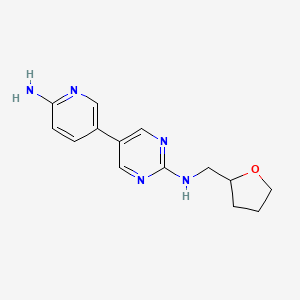 5-(6-aminopyridin-3-yl)-N-[(oxolan-2-yl)methyl]pyrimidin-2-amine