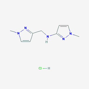 1-methyl-N-[(1-methylpyrazol-3-yl)methyl]pyrazol-3-amine;hydrochloride