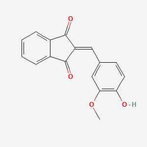 molecular formula C17H12O4 B15113440 2-(4-hydroxy-3-methoxybenzylidene)-1H-indene-1,3(2H)-dione 