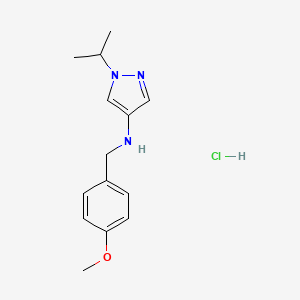 molecular formula C14H20ClN3O B15113455 1-isopropyl-N-(4-methoxybenzyl)-1H-pyrazol-4-amine 