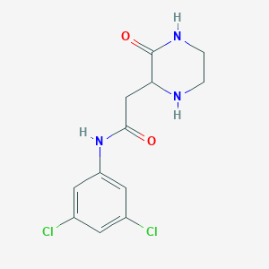 molecular formula C12H13Cl2N3O2 B15113466 N-(3,5-dichlorophenyl)-2-(3-oxopiperazin-2-yl)acetamide 