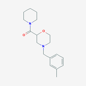 4-[(3-Methylphenyl)methyl]-2-(piperidine-1-carbonyl)morpholine