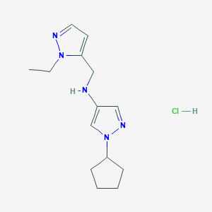 1-cyclopentyl-N-[(2-ethylpyrazol-3-yl)methyl]pyrazol-4-amine;hydrochloride