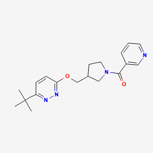 molecular formula C19H24N4O2 B15113549 3-Tert-butyl-6-{[1-(pyridine-3-carbonyl)pyrrolidin-3-yl]methoxy}pyridazine 