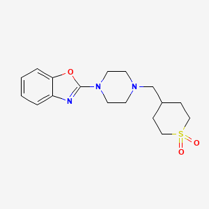 molecular formula C17H23N3O3S B15113554 4-{[4-(1,3-Benzoxazol-2-yl)piperazin-1-yl]methyl}-1lambda6-thiane-1,1-dione 