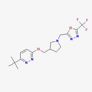 3-Tert-butyl-6-[(1-{[5-(trifluoromethyl)-1,3,4-oxadiazol-2-yl]methyl}pyrrolidin-3-yl)methoxy]pyridazine