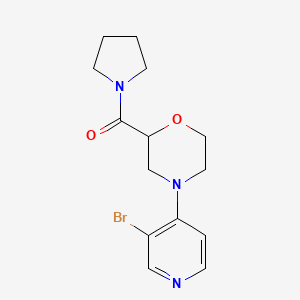 molecular formula C14H18BrN3O2 B15113571 4-(3-Bromopyridin-4-yl)-2-(pyrrolidine-1-carbonyl)morpholine 