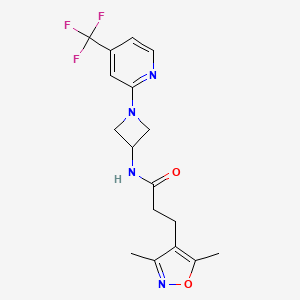 molecular formula C17H19F3N4O2 B15113584 3-(3,5-dimethyl-1,2-oxazol-4-yl)-N-{1-[4-(trifluoromethyl)pyridin-2-yl]azetidin-3-yl}propanamide 