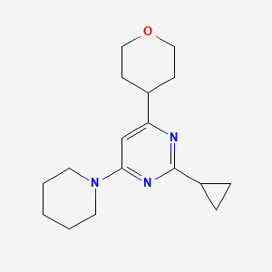 molecular formula C17H25N3O B15113593 2-Cyclopropyl-4-(oxan-4-yl)-6-(piperidin-1-yl)pyrimidine 