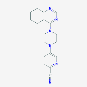 molecular formula C18H20N6 B15113595 5-[4-(5,6,7,8-Tetrahydroquinazolin-4-yl)piperazin-1-yl]pyridine-2-carbonitrile 