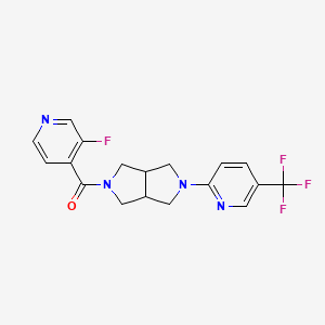 molecular formula C18H16F4N4O B15113596 2-[5-(3-Fluoropyridine-4-carbonyl)-octahydropyrrolo[3,4-c]pyrrol-2-yl]-5-(trifluoromethyl)pyridine 