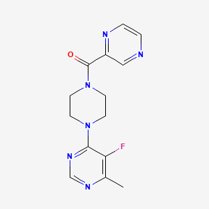 molecular formula C14H15FN6O B15113610 5-Fluoro-4-methyl-6-[4-(pyrazine-2-carbonyl)piperazin-1-yl]pyrimidine 