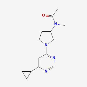 molecular formula C14H20N4O B15113629 N-[1-(6-cyclopropylpyrimidin-4-yl)pyrrolidin-3-yl]-N-methylacetamide 