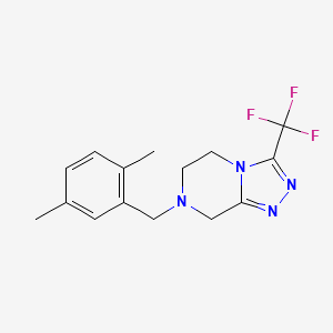 molecular formula C15H17F3N4 B15113670 7-[(2,5-dimethylphenyl)methyl]-3-(trifluoromethyl)-5H,6H,7H,8H-[1,2,4]triazolo[4,3-a]pyrazine 