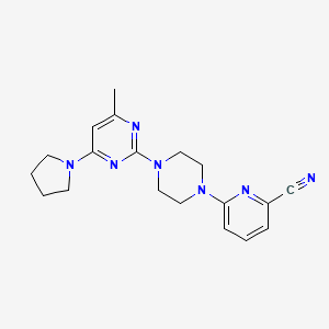 molecular formula C19H23N7 B15113679 6-{4-[4-Methyl-6-(pyrrolidin-1-yl)pyrimidin-2-yl]piperazin-1-yl}pyridine-2-carbonitrile 