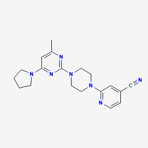 molecular formula C19H23N7 B15113727 2-{4-[4-Methyl-6-(pyrrolidin-1-yl)pyrimidin-2-yl]piperazin-1-yl}pyridine-4-carbonitrile 