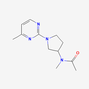 molecular formula C12H18N4O B15113730 N-methyl-N-[1-(4-methylpyrimidin-2-yl)pyrrolidin-3-yl]acetamide 