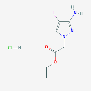 molecular formula C7H11ClIN3O2 B15113742 ethyl (3-amino-4-iodo-1H-pyrazol-1-yl)acetate 