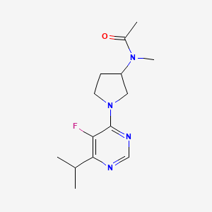 molecular formula C14H21FN4O B15113748 N-{1-[5-fluoro-6-(propan-2-yl)pyrimidin-4-yl]pyrrolidin-3-yl}-N-methylacetamide 